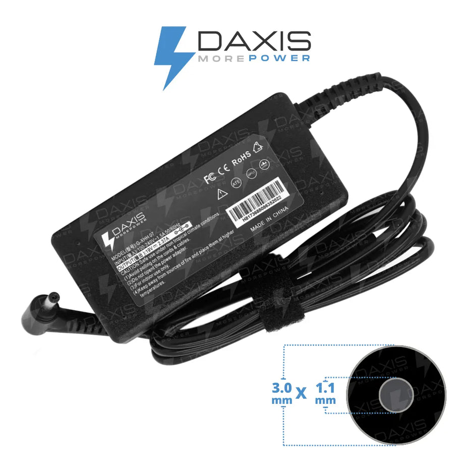 Cargador Daxis 19V 2.37A conector 3.0x1.1mm