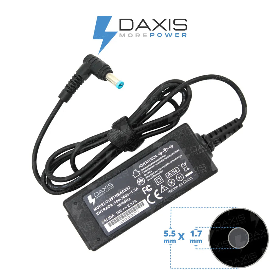 Cargador Daxis 19V 2.37A conector 5.5x1.7mm