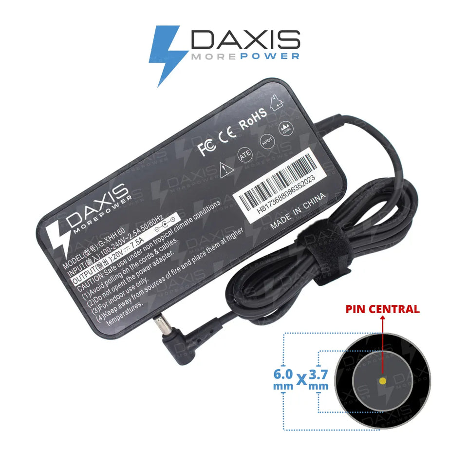 Cargador Daxis 20V 7.5A conector 6.0x3.7mm