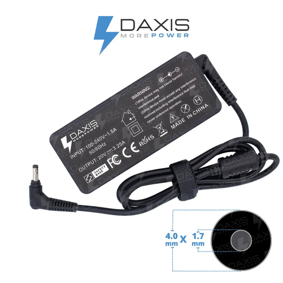 Cargador Daxis 20V 3.25A conector 4.0x1.7mm